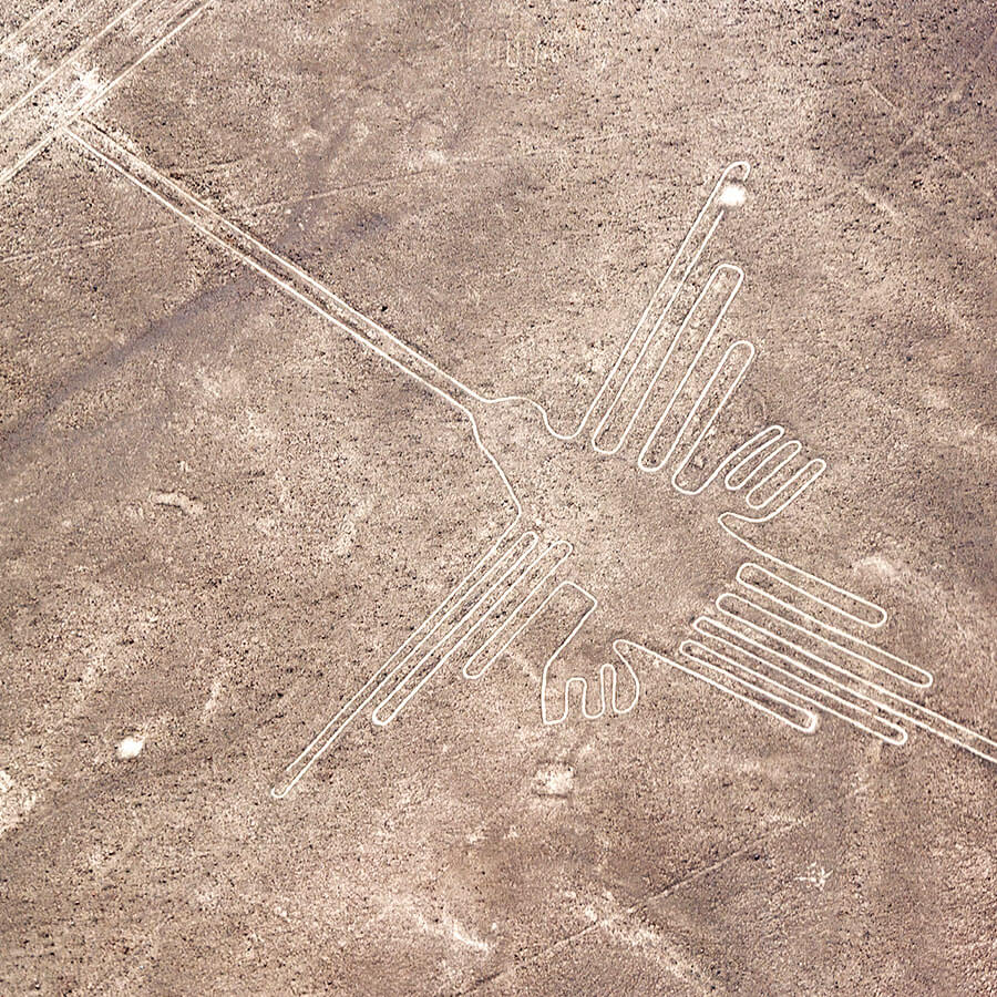 Colibrí de las líneas de Nazca, Perú.